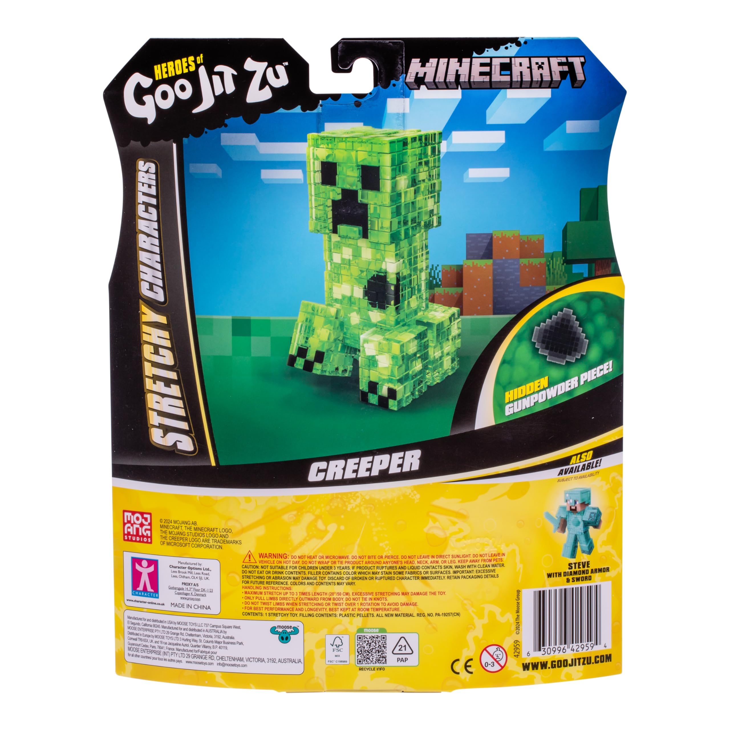 Crunchy goo filling provides tactile feedback during squeezes.
