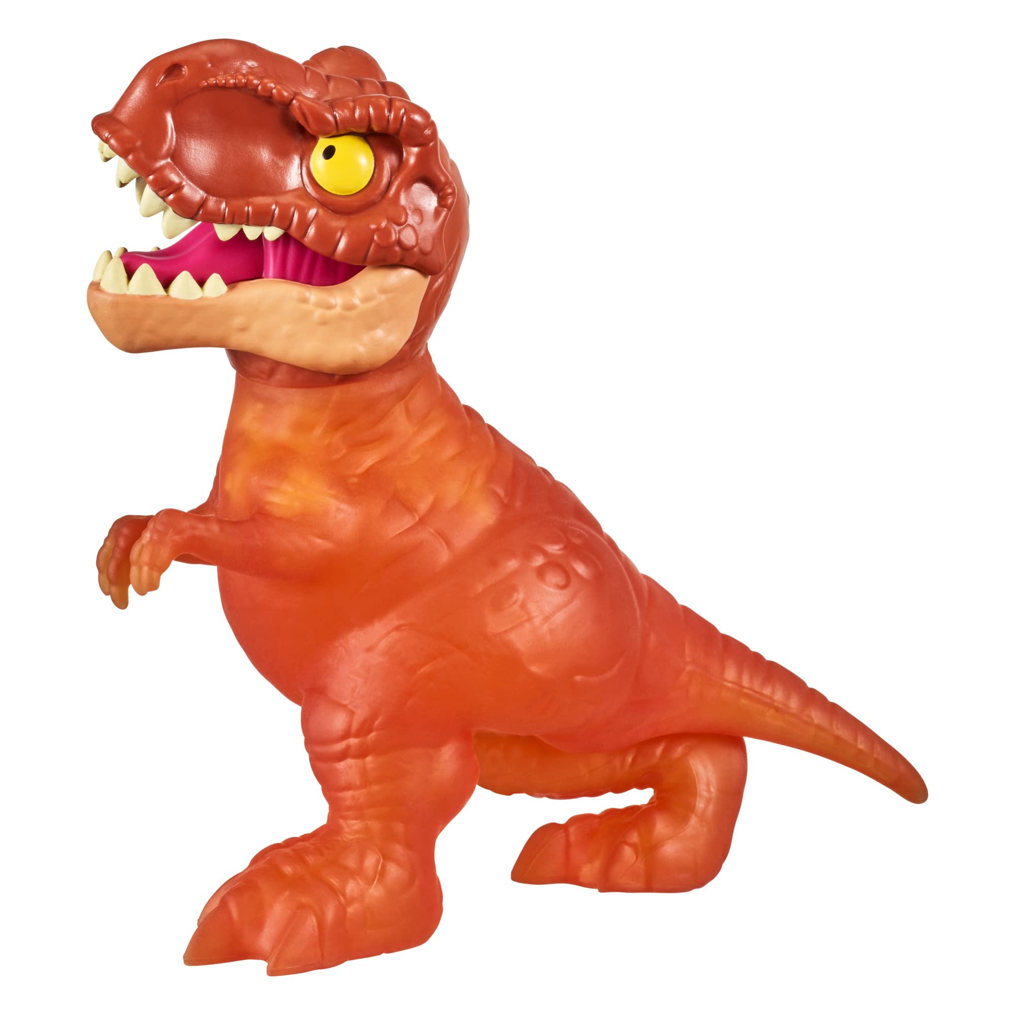 Heroes of Goo Jit Zu Supagoo T Rex 7.5 inch stretchable figure demonstrates dramatic size expansion