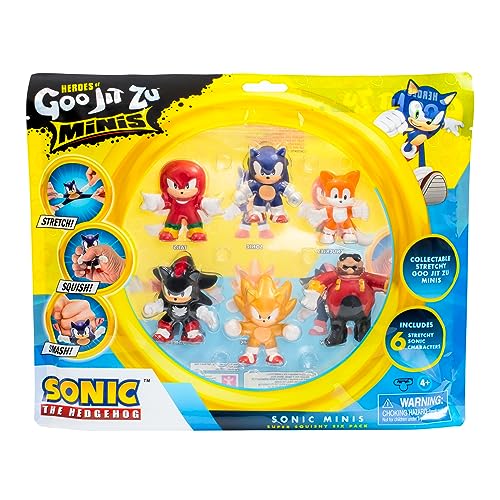 Sonic figure from Heroes of Goo Jit Zu Sonic 6 Pack ready to stretch in play