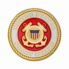 Hero's Valor Coast Guard coin side detail showing enamel colors and thickness