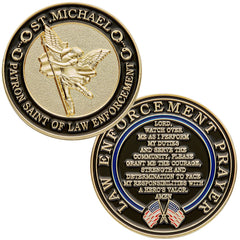 Hero's Valor St. Michael coin front view highlighting protection and honor for law enforcement