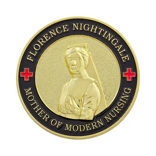 Hero's Valor Nurse Challenge Coin back view with symbolic design