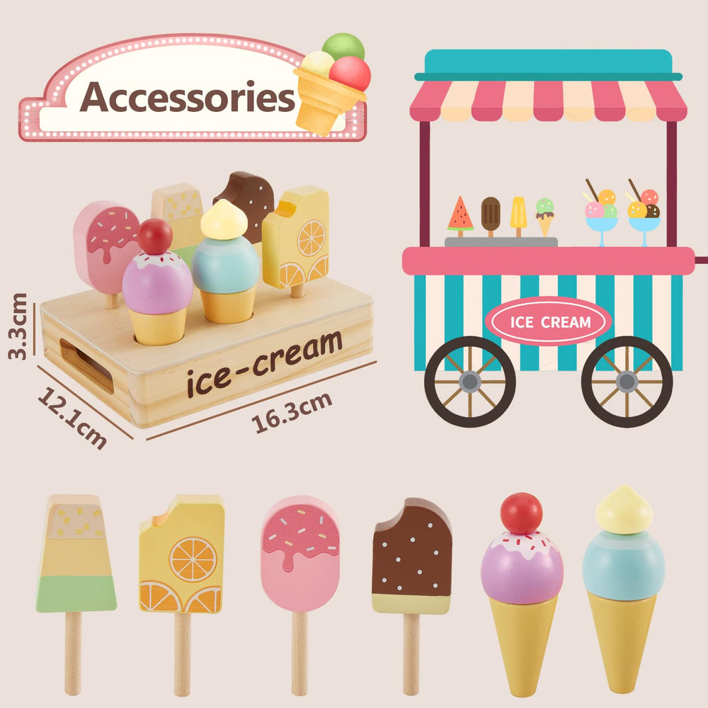 HERSITY colorful toy ice cream pieces enhance color and shape recognition
