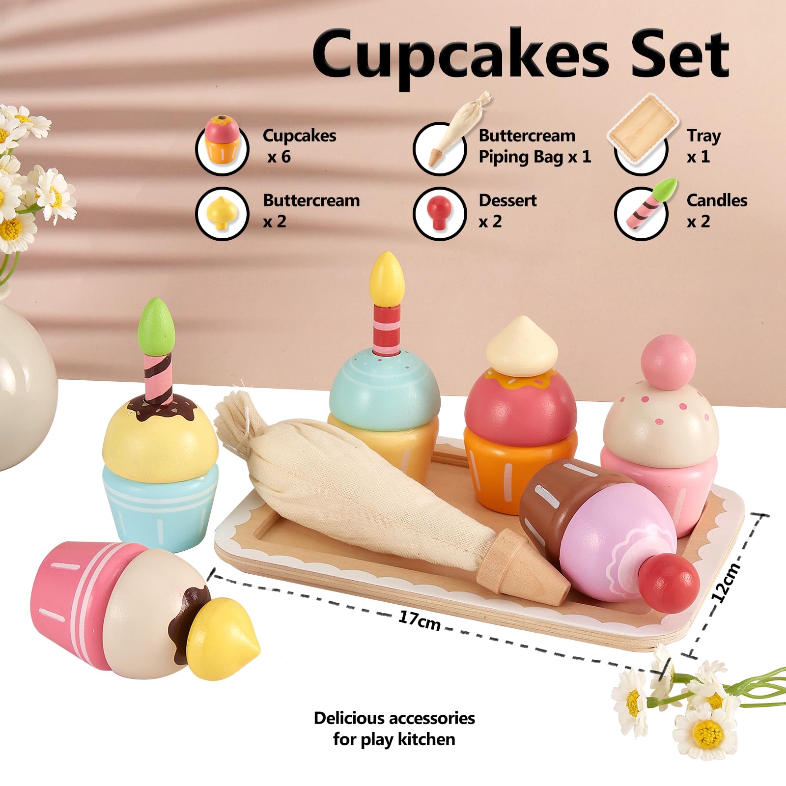 HERSITY cupcake toppings assortment sparks creativity during kid-friendly role play