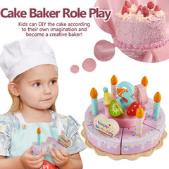 HERSITY wooden cake toy candles for imaginative birthday moments