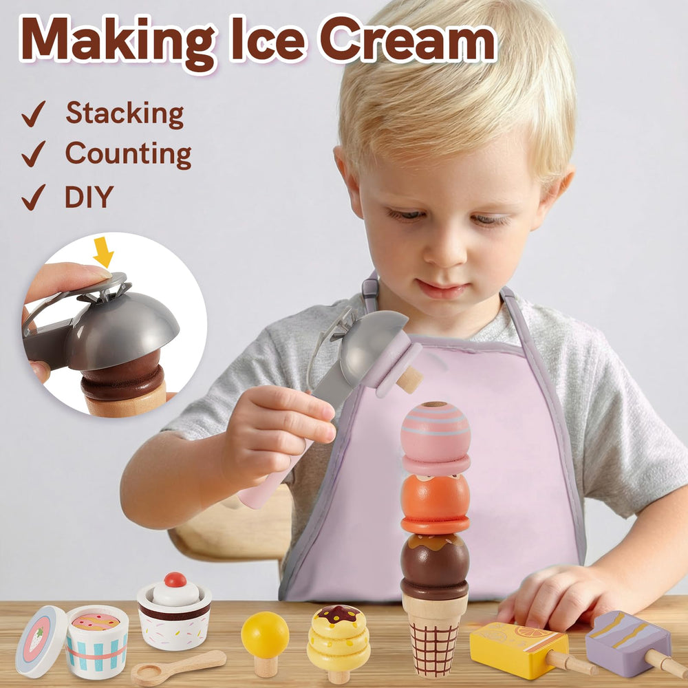 HERSITY wooden ice cream cones set to inspire creative flavor ideas during role play