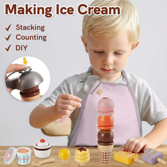 HERSITY wooden ice cream cones set to inspire creative flavor ideas during role play