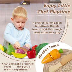 HERSITY wooden knife for safe cutting and pretend play