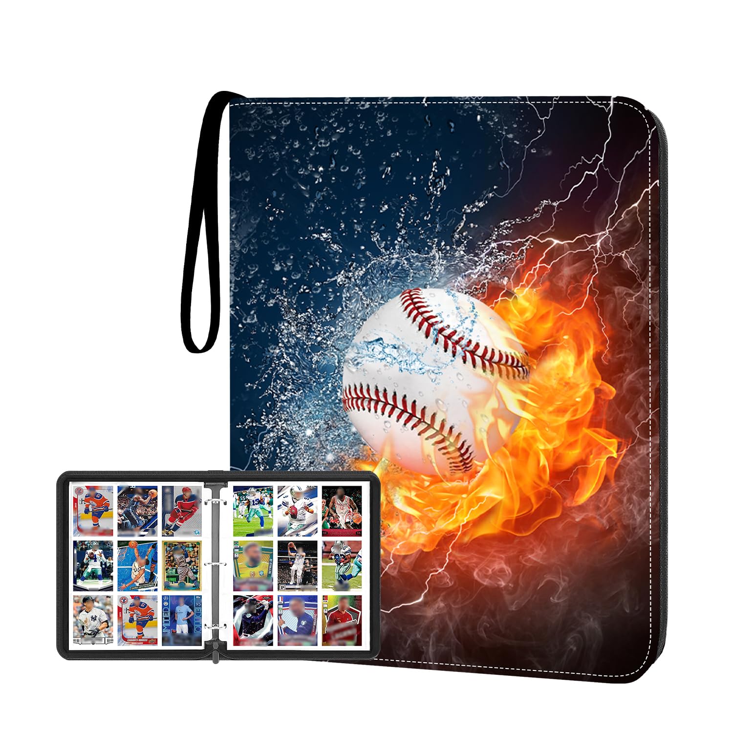HESPLUS 9-pocket binder closed with durable PU leather cover protecting cards