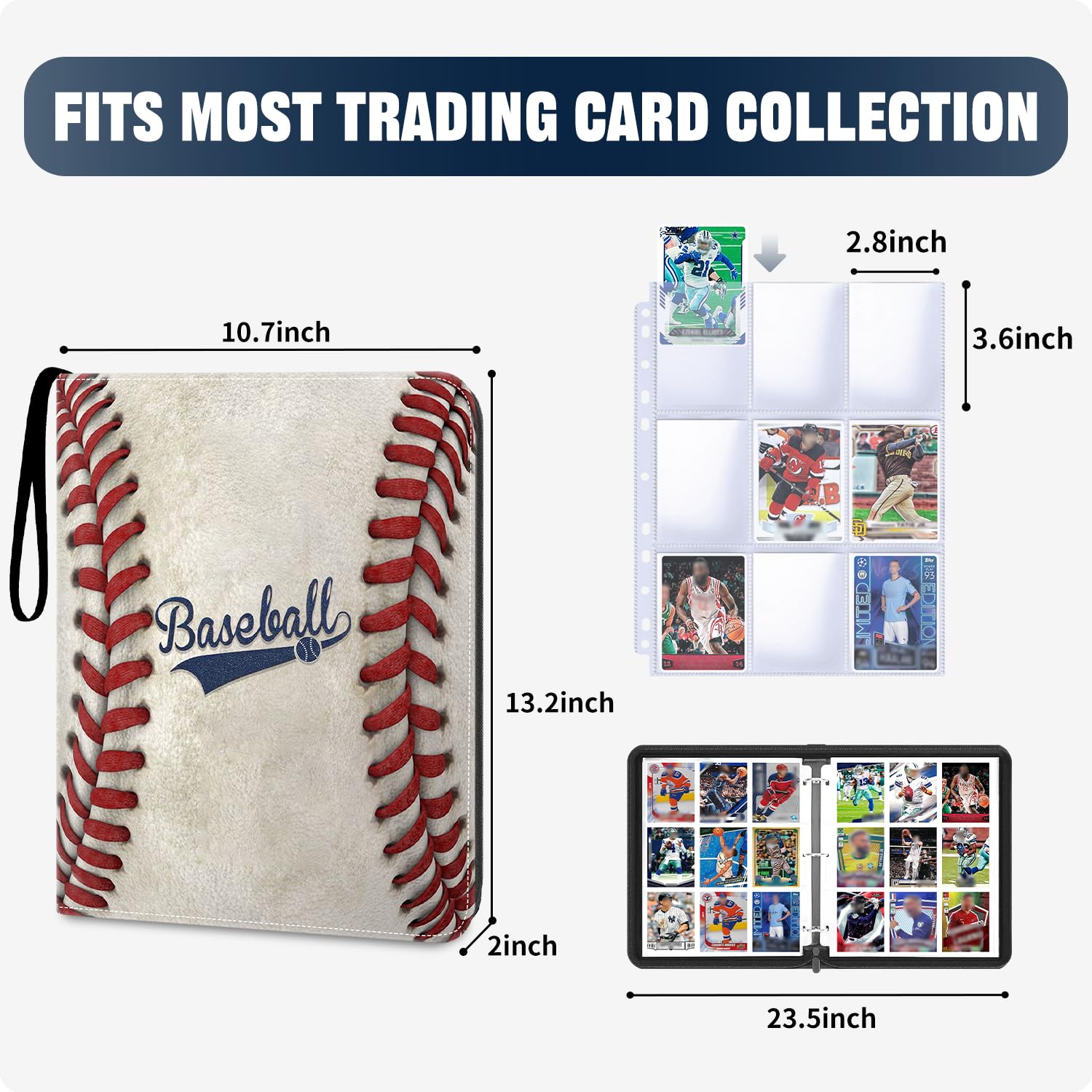 HESPLUS binder shows 50 removable sleeves for customizing your collection.