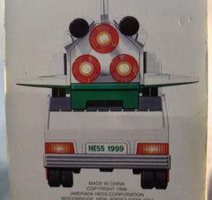 Hess 1999 display-ready truck and shuttle on a shelf