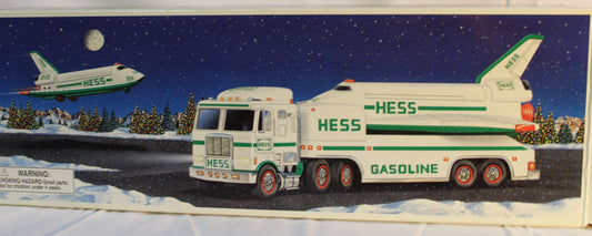 Hess 1999 truck and shuttle side view highlighting design