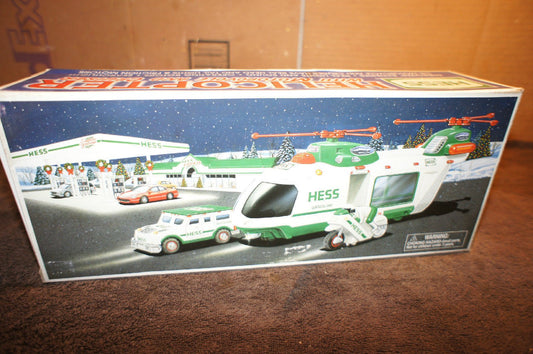 Hess 2001 toy helicopter with motorcycle: collectible playset for imaginative play