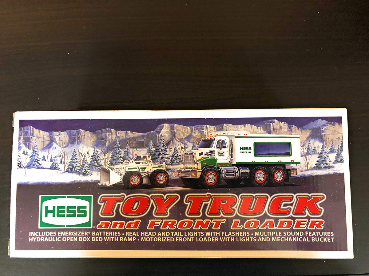 Hess 2008 toy truck and front end loader for imaginative construction play.