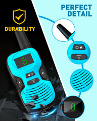 Hetyue kids walkie talkies LCD display enables quick channel scanning