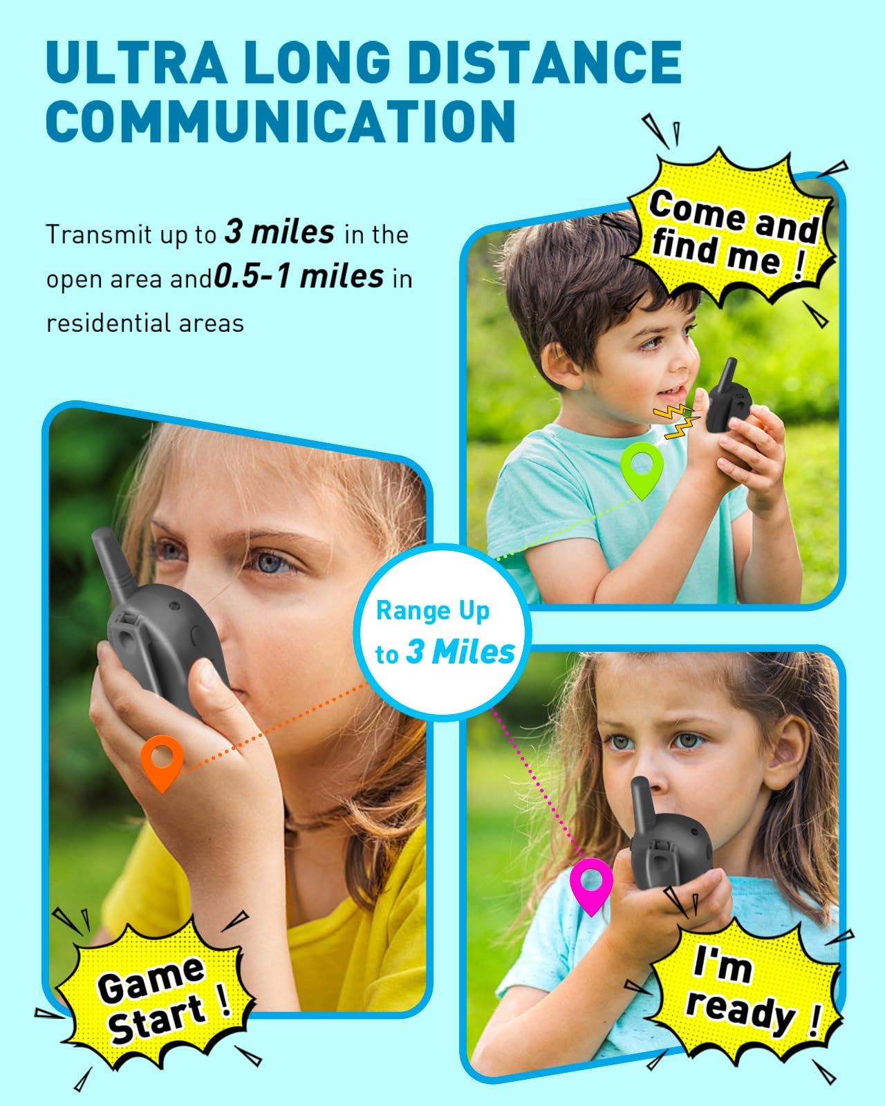 Hetyue walkie talkies reach up to 3 miles in open spaces for outdoor adventures