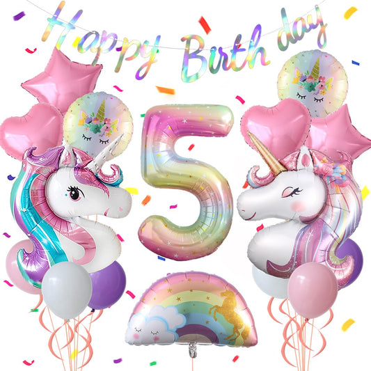 Heukikt unicorn open-eyed balloon for a vibrant birthday centerpiece