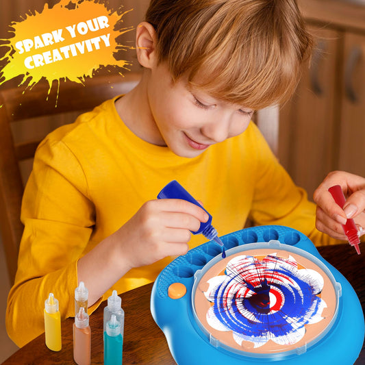 Hewaurorion paint spin art machine assembled setup easy to use