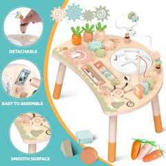 Hewaurorion wooden table shows spinning gears for exploration.