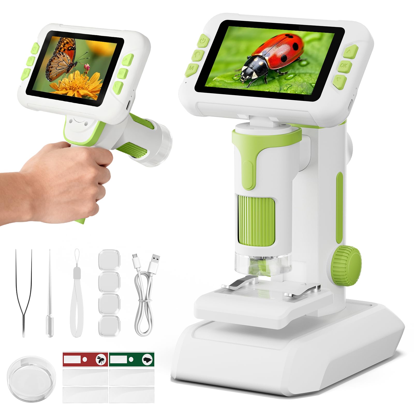 HEWEIMEI 1600X kids microscope magnification for exploring cells and tiny details