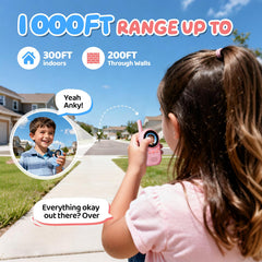 HEWEIMEI video walkie talkies for kids with voice filters for playful exchanges.