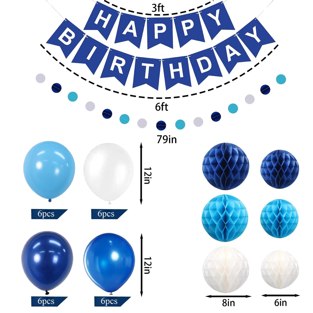 HEWUAUL birthday party collection creates cohesive blue theme.
