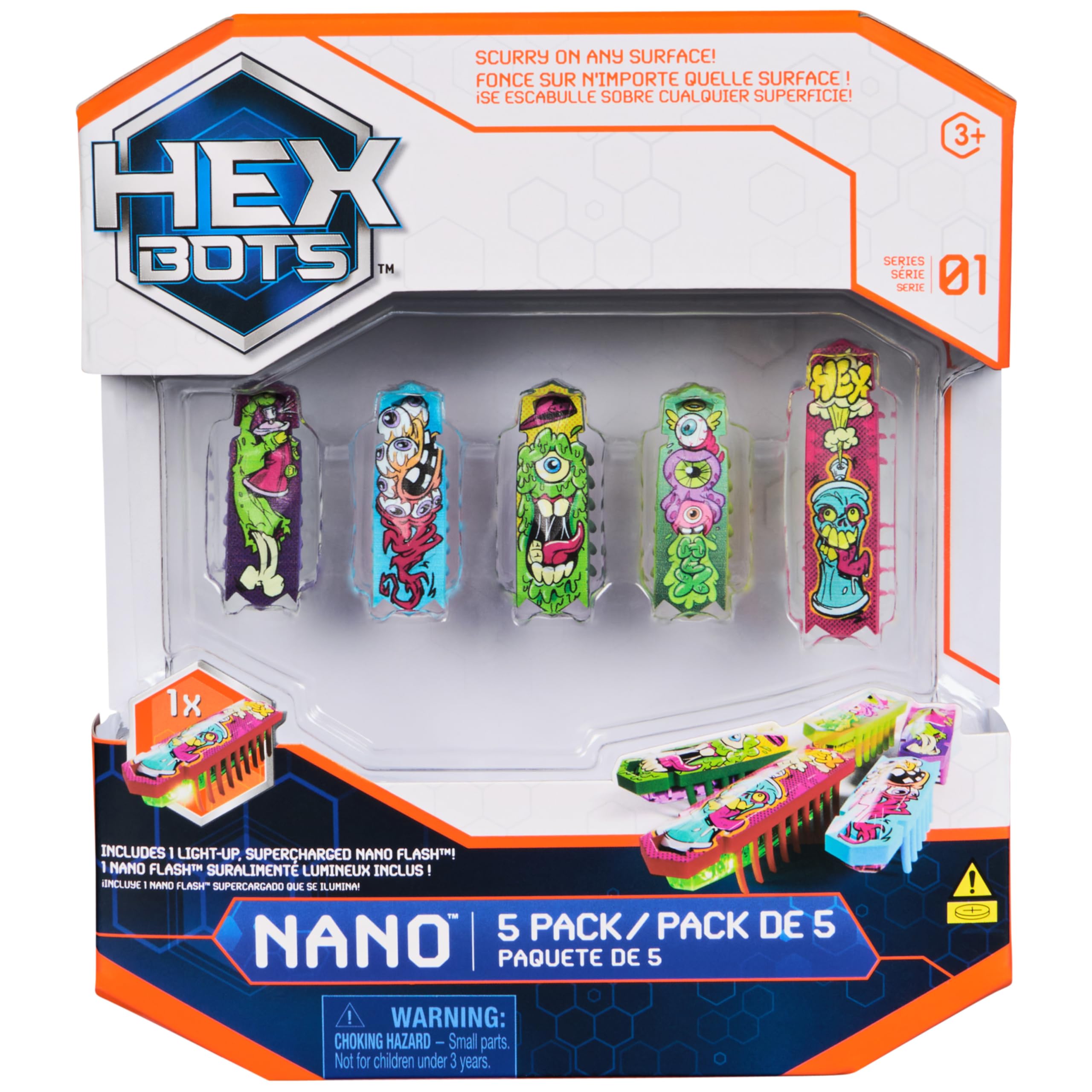 HEX BOTS Nano 5-pack offers collectible play and building possibilities