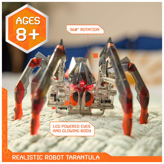 HEX BOTS Tarantula remote control for precise maneuvering.