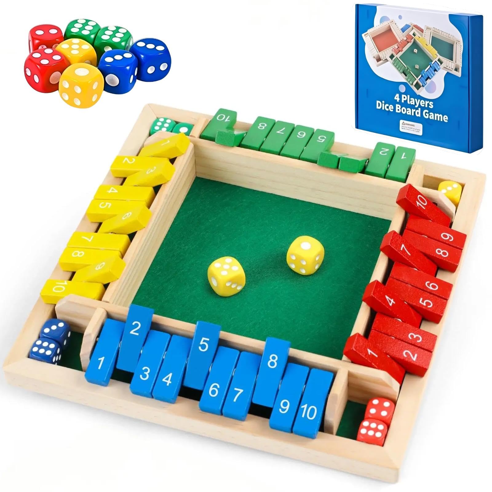Hexablenzio Shut The Box Game with 8 dice for quick math practice.