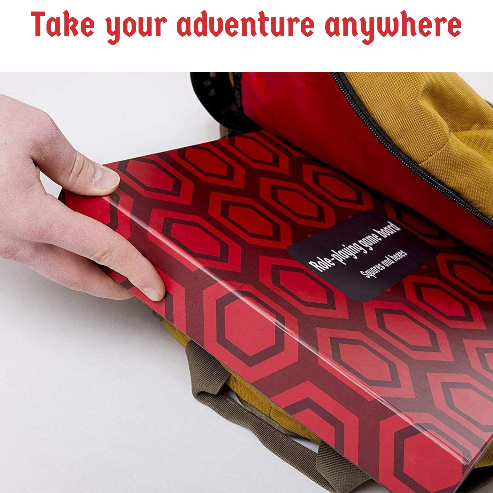 Hexers board fits in a backpack for easy transport.