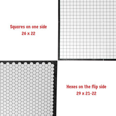 Hexers dry-erase surface for reusable terrain.