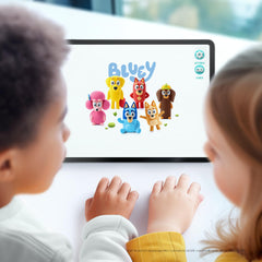 HEY CLAY bright color palette for Bluey figures supports vibrant play.