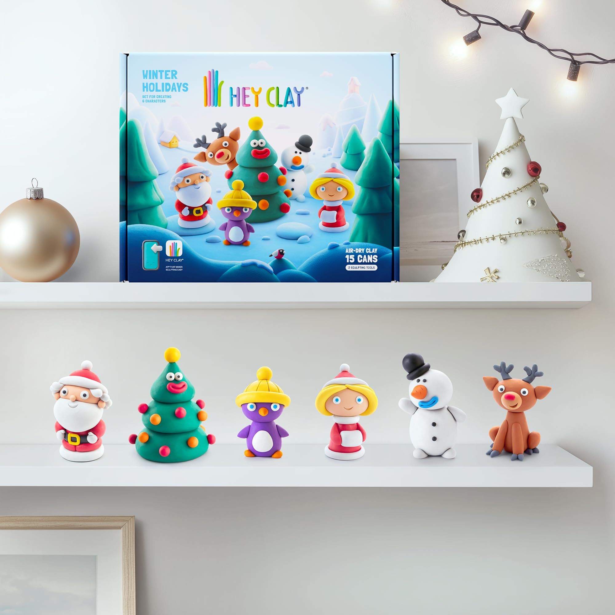 HEY CLAY set winter holidays crafting kit for family fun