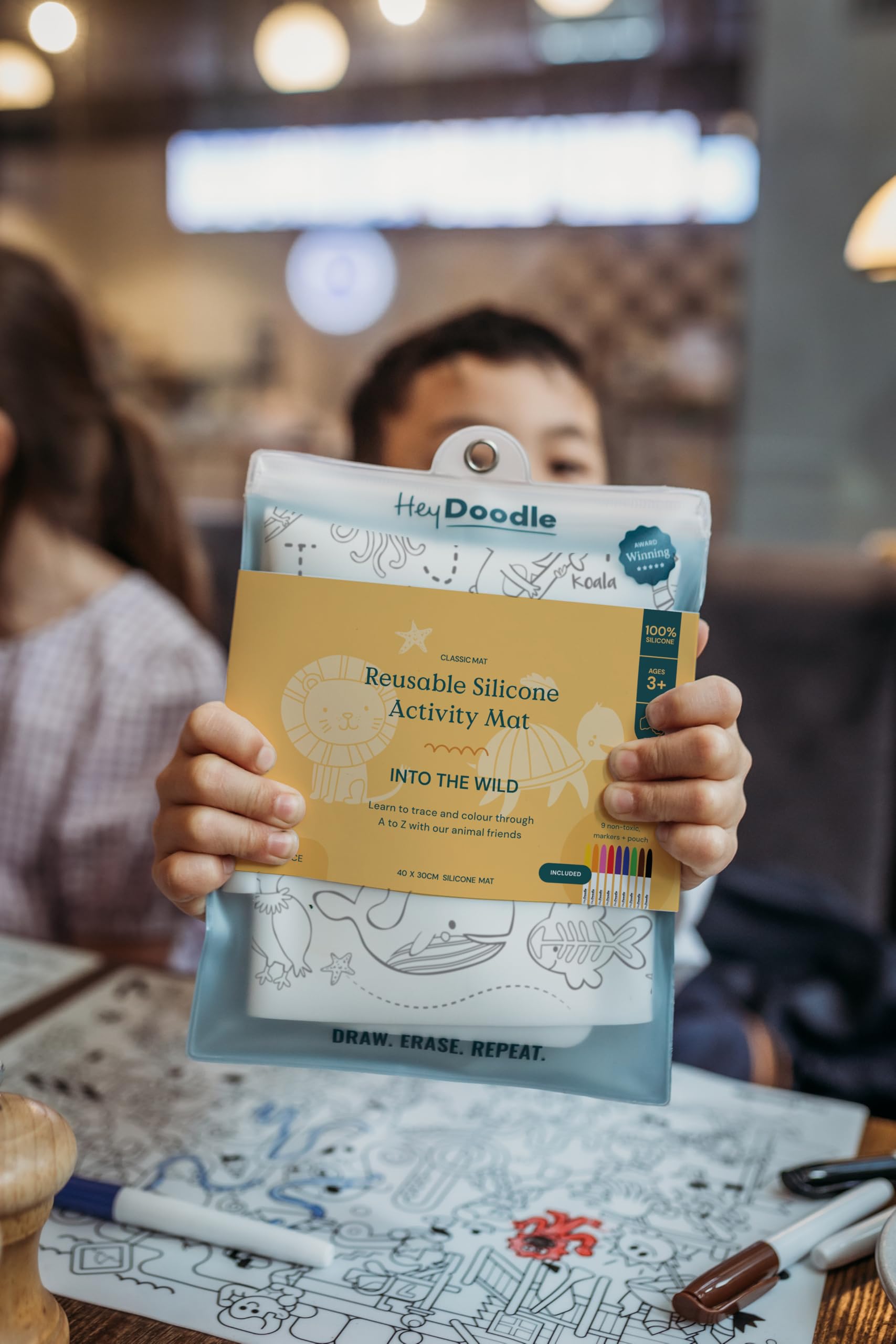 HeyDoodle reusable silicone surface for mess-free coloring on the go