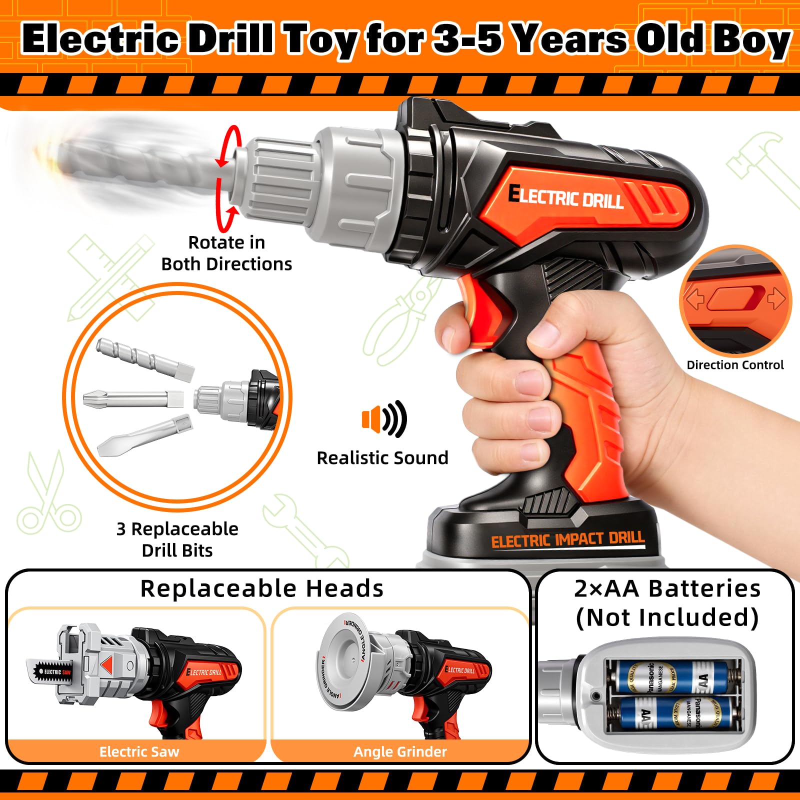 heygelo 50pcs tool set chainsaw head adds dramatic role-play realism and active engagement