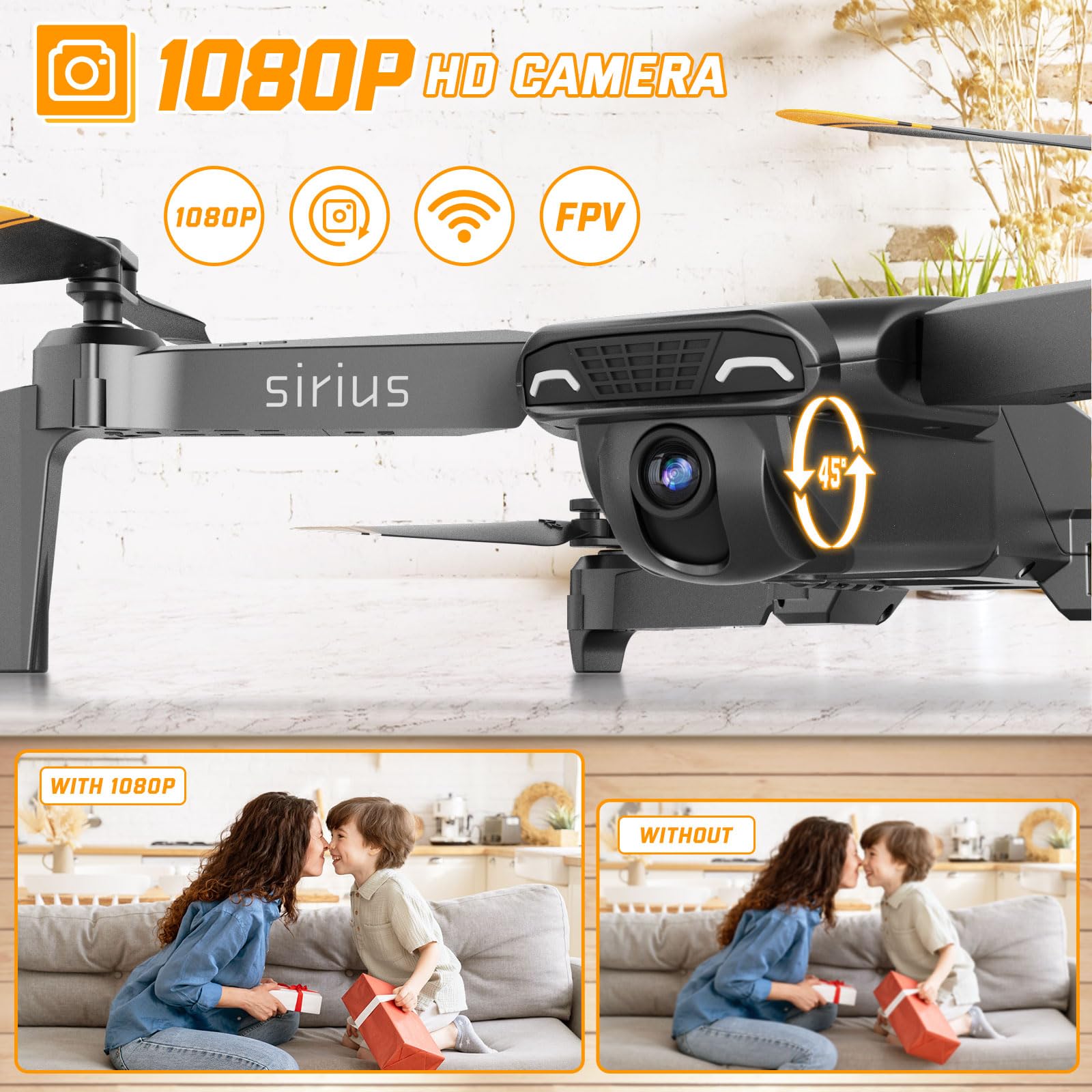 Heygelo Raven S90 1080p camera adjustable for clear aerial shots