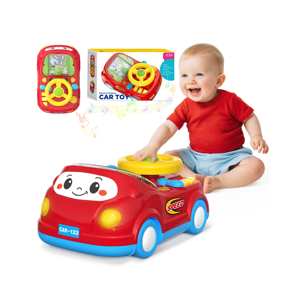 Heygelo toddler push car front view highlights compact grip for small hands.