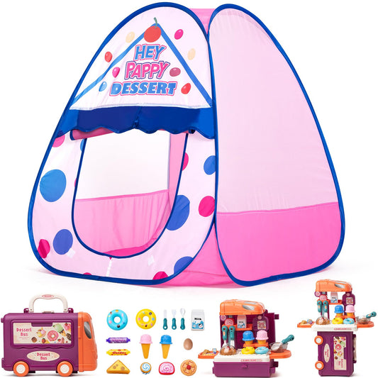Heypappy Dessert Theme Tent open view, spacious play space for toddlers to explore.
