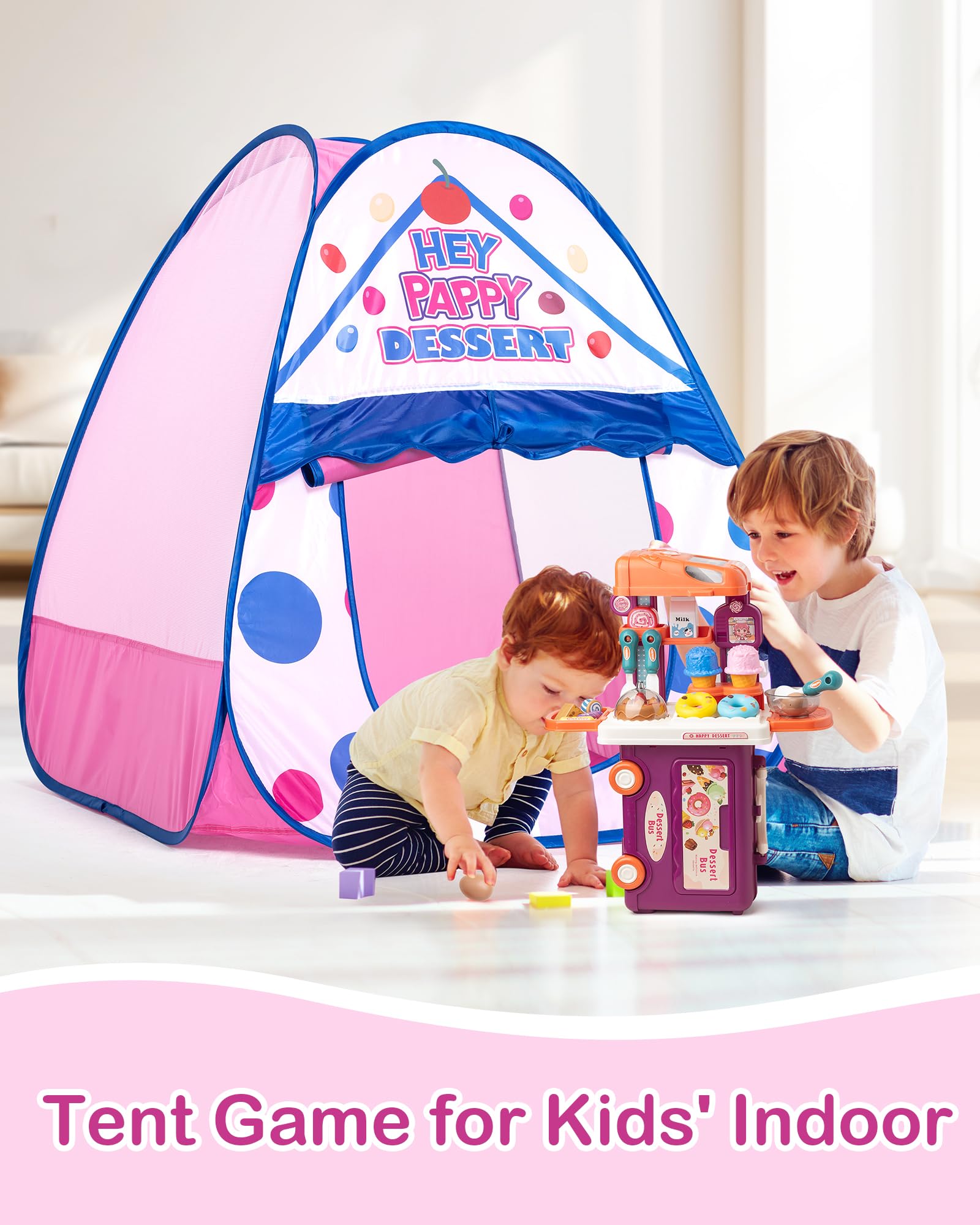 Heypappy Pop-up Tent Quick Setup, folds and unfolds in seconds for easy on-the-go play.