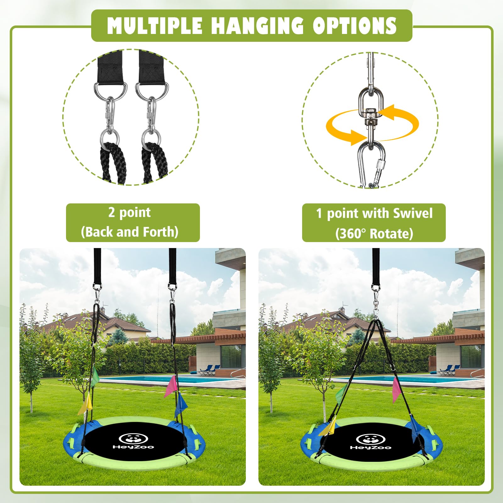 HeyZoo 360-degree swivel enabling lively spins for all-around fun