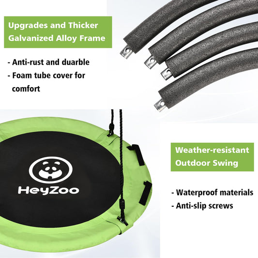 HeyZoo heavy-duty hanging straps and carabiners for quick, secure setup.