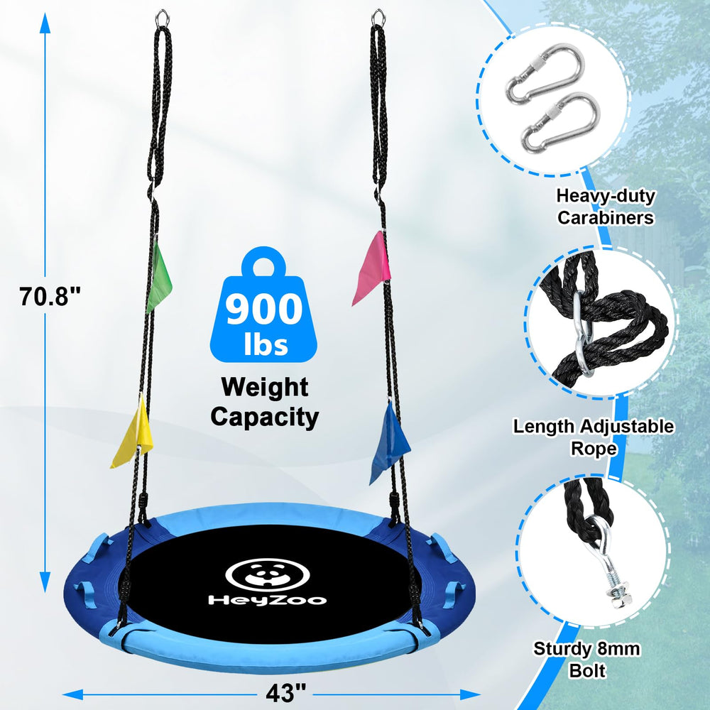 HeyZoo included heavy-duty straps and carabiners for secure setup.