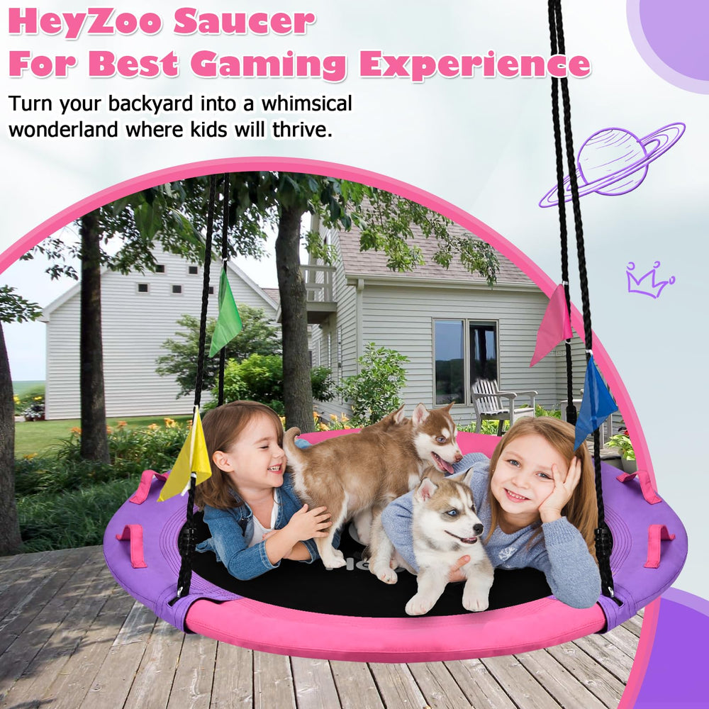 HeyZoo pink purple colorway adds vibrant backyard play.