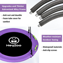 HeyZoo galvanized frame highlights durable, secure outdoor use.