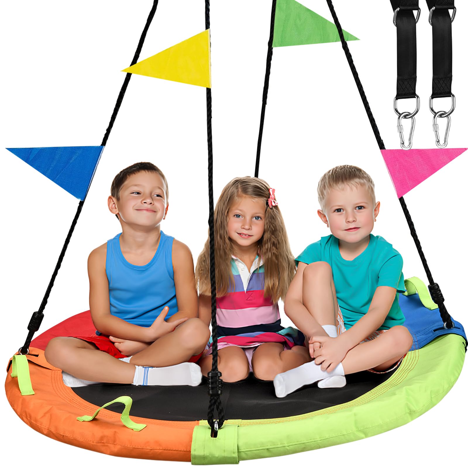 HeyZoo 48-inch tree swing circle enables backyard family fun and safety