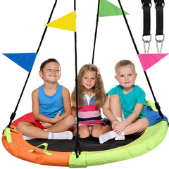 HeyZoo 48-inch tree swing circle enables backyard family fun and safety