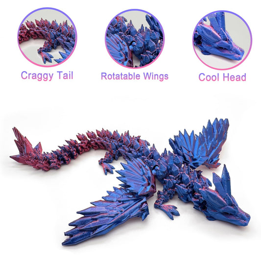 HEZUJ articulated dragon figure pose shows movable dragon for play and display