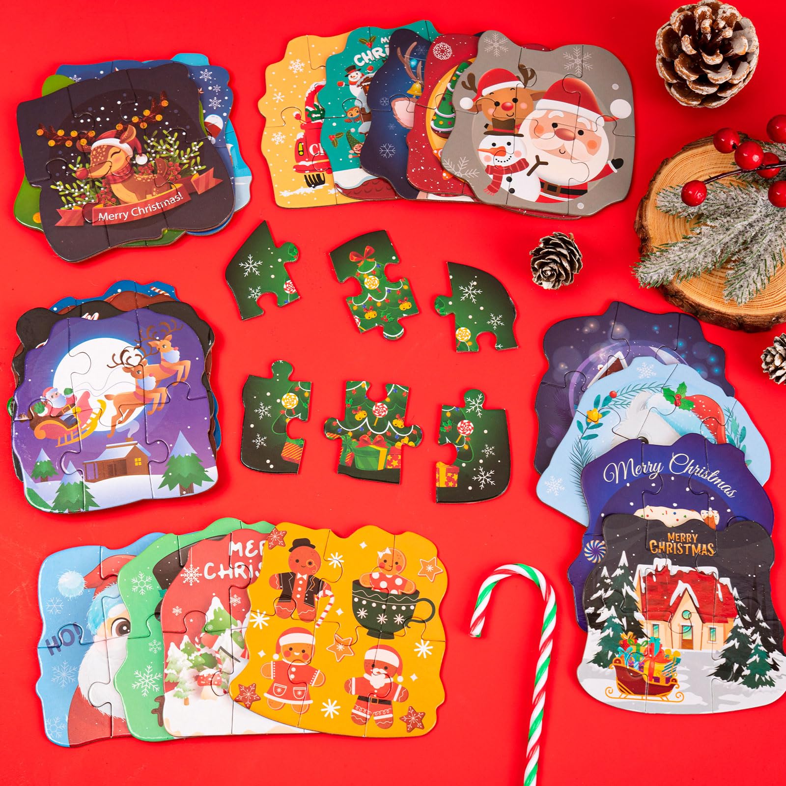 HFAYDZSW Christmas puzzle set with 6-piece designs in a 4x4 inch size for small hands