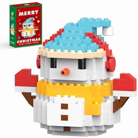 HGCYCF Christmas blue snowman blocks for assembly and imaginative play.