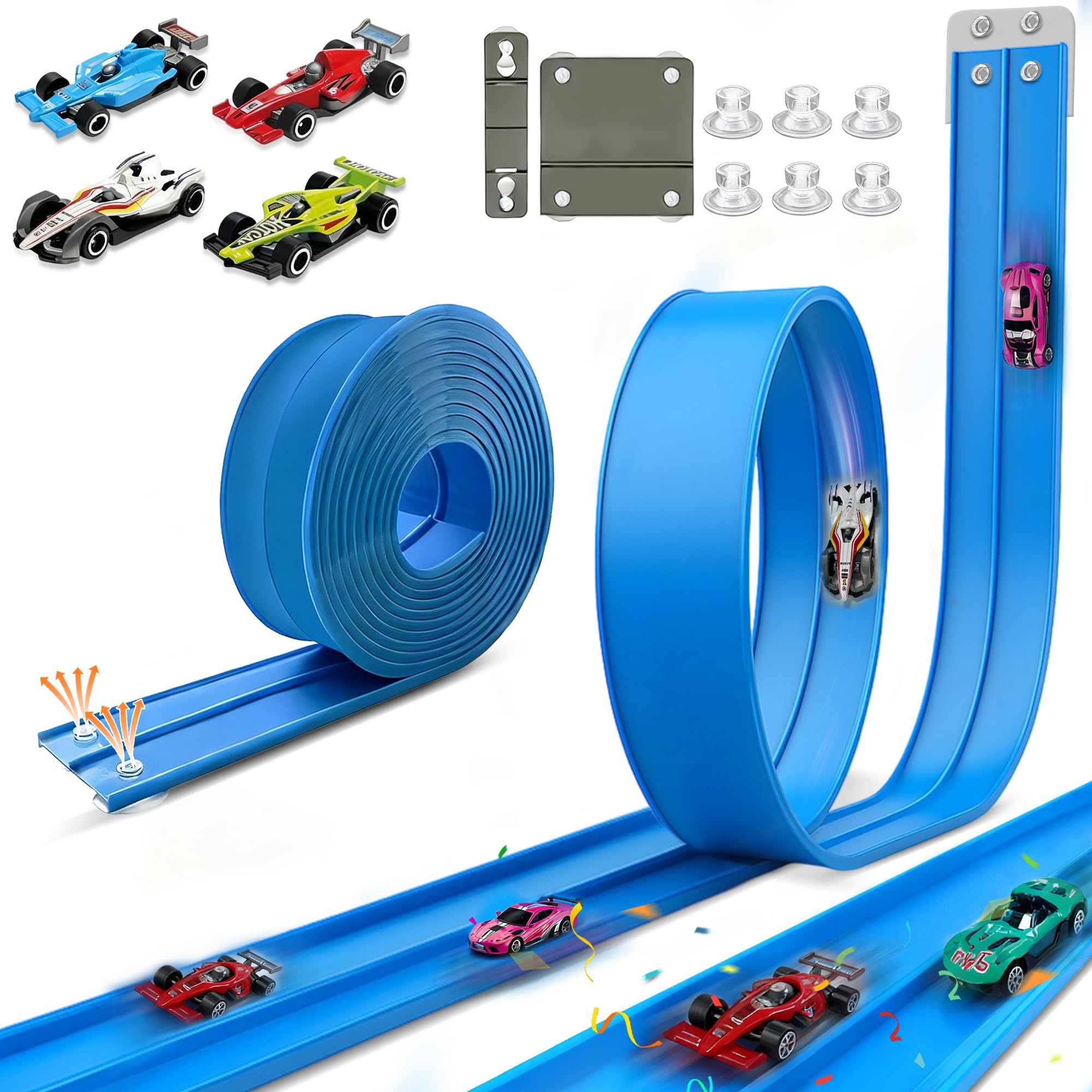 HGEVFL flex track laid out in roll-out form for instant play and setup
